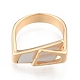 Natural Shell Trapezoid Open Cuff Ring RJEW-N039-12LG-1