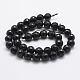 Natural Black Tourmaline Beads Strands G-J373-25-12mm-3