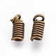 Iron Coil Cord Ends, Antique Bronze, 7x3mm, Hole: 1.8mm, Inner Diameter: 1.8mm, about 200pcs/bag