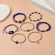 Set di braccialetti elastici con perline in ottone e semi di vetro e semi di vetro e set di braccialetti elasticizzati per donna BJEW-JB09249-03-5