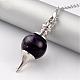 Natural Amethyst Sphere Dowsing Pendulums BJEW-E292-A07-2