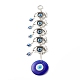 Vidrio azul turco mal de ojo colgante decoración X-HJEW-I008-04AS-1