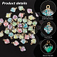 PandaHall Elite 50Pcs 5 Colors Luminous Glass Pendants GLAA-PH0002-59-4