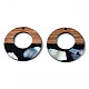Ciondoli in resina opaca e legno di noce X-RESI-T035-20-B01-2