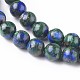 Brins de perles synthétiques assemblées en lapis-lazuli et malachite G-L528-03-3