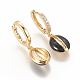 Brass Micro Pave Clear Cubic Zirconia Huggie Hoop Earrings EJEW-L234-68-3