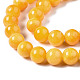 Chapelets de perles de pierres en jade jaune teinte G-R271-10mm-Y07-3