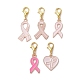 Décoration pendentif en alliage d'émail de sensibilisation au cancer du sein HJEW-JM01410-1