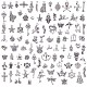 100 pièces pendentifs en alliage de style tibétain JX213A-1