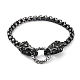 304 Stainless Steel Lion Head Chains Bracelets for Men & Women BJEW-D031-27B-1