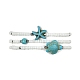 Set di braccialetti elasticizzati con perline di semi di turchese sintetico e semi di vetro da 3 stile 3 BJEW-TA00375-01-2
