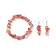Ensemble de bijoux en perles d'agate rouge naturelle SJEW-JS01232-04-1