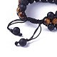 Adjustable Natural Tiger Eye Braided Bead Bracelets BJEW-I273-E04-3