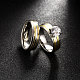 Titanio acciaio 316l cubi paio zirconia anelli alla moda per le donne RJEW-BB06987-9A-3