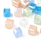 Sfaccettate perle di vetro, giada imitato, cubo, colore misto, 6x6x6mm, Foro: 1.2 mm