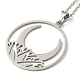 201 collier pendentif lune en acier inoxydable avec chaînes forçat NJEW-Q317-32P-2