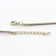2mm Halskette aus Wildlederimitat mit Eisenketten und Hummerkrallenverschlüssen NCOR-R029-08-3