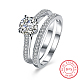 Moda 925 esterlina anillos de plata RJEW-BB18899-8-8
