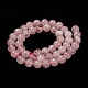 Madagascar naturel rose de perles de quartz Strads G-D655-8mm-2