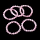 Bracelet extensible en perles rondes en sélénite naturelle teinte pour femmes BJEW-G697-02B-1