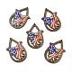 Colgantes de madera de álamo impreso de una sola cara con tema de la bandera americana WOOD-G014-01C-1