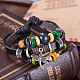 Adjustable Casual Unisex Leather Multi-strand Bracelets BJEW-BB15570-6