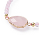 Bracciali di perline intrecciati in quarzo rosa naturale regolabili BJEW-JB04559-04-2