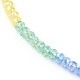 Rainbow Personalized Electroplate Glass Beaded Necklaces NJEW-JN03410-01-3