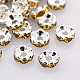 Brass Rhinestone Spacer Beads RB-A014-L12mm-17S-1