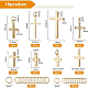 BENECREAT 16Pcs 8 Styles 18K Gold Plated Cross Pendants Brass Pendants and 40Pcs 2 Size 304 Stainless Steel Jump Rings for DIY Necklace Earrings Jewelry Making KK-BC0002-81-2