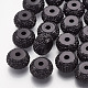 樹脂製ラインストーンビーズ  ロンデル  ブラック  6x3.5~4mm  穴：1.8mm RESI-T020-01A-01-1