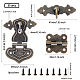 SUPERFINDINGS 8sets Antique Bronze Iron Lock Catch Clasps Jewelry Box Latch Hasp Lock Clasps with Wooden Box Accessories Iron Hinge Furniture Drawers Cabinet Doors Chest Box Lids Padlock IFIN-FH0001-24-2
