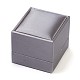 Boîtes à bagues en bois recouvertes de similicuir recouverts de cuir OBOX-F004-09C-2