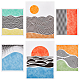 Superdant 6 Stück abstrakte Kunstdrucke auf Leinwand mit Meerblick und Sonne AJEW-WH0376-002-1