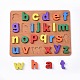 木製の子供のdiyのビルディングブロック  学習と教育のためのおもちゃ  アルファベット  ミックスカラー  30x23x1.5cm  26個/セット DIY-L018-20-2