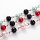 Glass Pearl Round Beads Chains for Necklaces Bracelets Making AJEW-JB00114-1