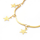 Brass Star Scalloped Bar Chain Bracelets BJEW-JB05148-2