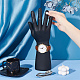 Ph pandahall 1pc liso modelo de mano masculina negro soporte de exhibición estante guante estante de exhibición maniquí manos derechas soporte de exhibición de joyería para anillos pulsera reloj casa venta pequeños negocios ODIS-WH0329-23B-3