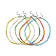 Glass Flower Beaded Necklaces NJEW-JN04490-1