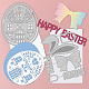 GLOBLELAND 2Pcs Easter Egg House Cutting Dies Metal Rabbit Ear Bowknot Die Cuts Embossing Stencils Template for Paper Card Making Decoration DIY Scrapbooking Album Craft Decor DIY-WH0309-703-3