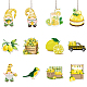 Decoraciones colgantes de madera con tema de limón WOOD-WH0037-004-1