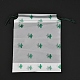 プラスチック製のつや消し巾着袋  長方形  サボテン模様  20x16x0.02~0.2cm ABAG-M003-01A-07-2