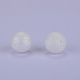 丸いシリコン焦点ビーズ  チーターのための咀嚼ビーズ  DIYの看護ネックレス用  ホワイト  15mm  穴：2mm SI-JX0046A-41-2