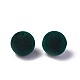 フロッキーアクリルビーズ  ラウンド  濃い緑  11~12mm  穴：2.2mm OACR-L011-A-14-2