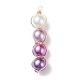Glass Pearl Round Beads Pendants PALLOY-JF01879-2