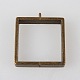 Vintage Findings Tibetan Style Alloy Square Frame Pendants for DIY Resin Pendants X-TIBEP-M019-02AB-NF-1