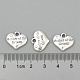 Wedding Theme Antique Silver Tone Tibetan Style Alloy Heart with Mother of the Groom Rhinestone Charms TIBEP-N005-17A-3