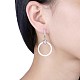 Trendy Sterling Silver Hoop Earrings EJEW-BB30008-B-3