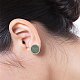 Anattasoul 10 paires 10 boucles d'oreilles rondes plates en pierres précieuses mélangées naturelles et synthétiques EJEW-AN0003-50-4