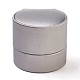 PUレザーリングボックス  ベルベットと厚紙を使って  ラウンド  ライトグレー  5.25x5.85x5.55cm LBOX-L002-A02-2